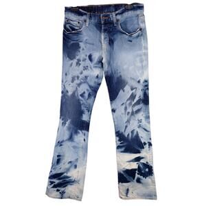 Lucky Jeans Womens 28 Waist Bootleg Hipster Wash Button Fly Blue Denim Flaw